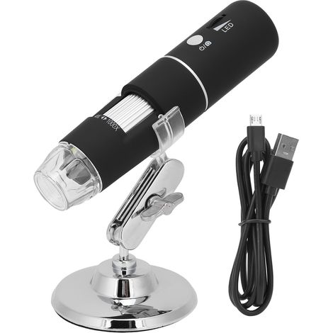Microscope numérique WiFi 1080P 2MP 50-1000X loupe électronique caméra avec 8 LED (1/5)