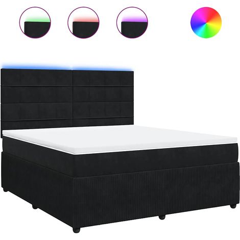 Maison Exclusive - Giroletto a Molle con Materasso Nero 180x200 cm in Velluto