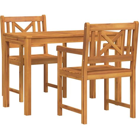 Maison Exclusive - Garten Essgruppe 3 Stk. Braun Massivholz Akazi (1/5)