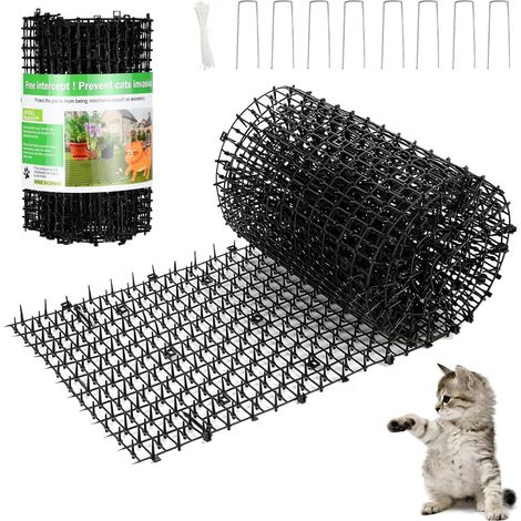Tapis de dressage dissuasif pour chat et chien avec pointes - 198,1 x 30 cm - Tapis d'entraînement dissuasif pour chat et chien - Pour intérieur et extérieur - Pour canapé, porche, clôture de jardin (1/5)