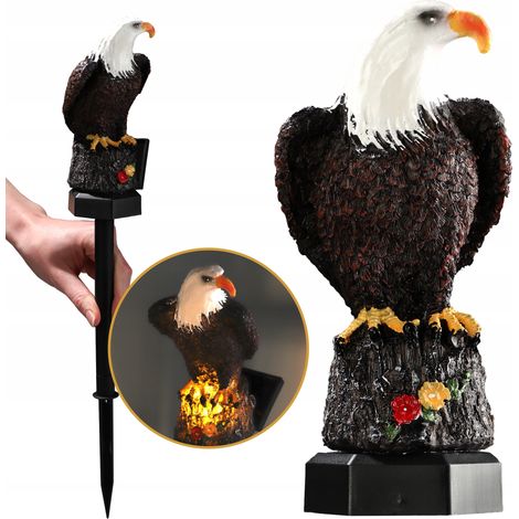 KADAX Adler Solarleuchte, Gartenstecker-Figur mit Fotovoltaikanlage 13,5cm