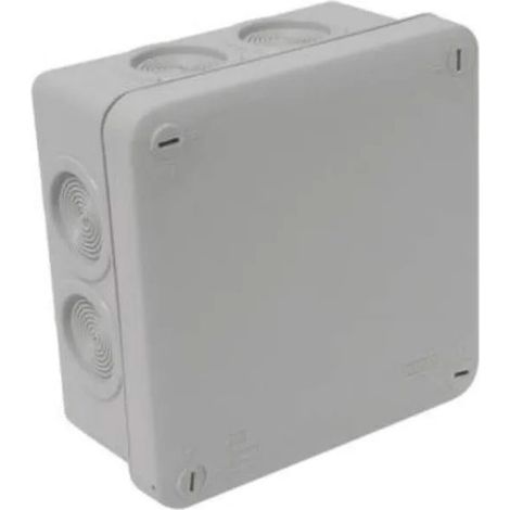 Quadratische Abzweigdose 115x115x55 mm grau, IP66