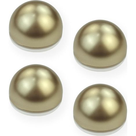 lot de 4 arrêt de porte, auto-adhésif, plastique durable, cylindrique or, pour meubles et murs (1/4)