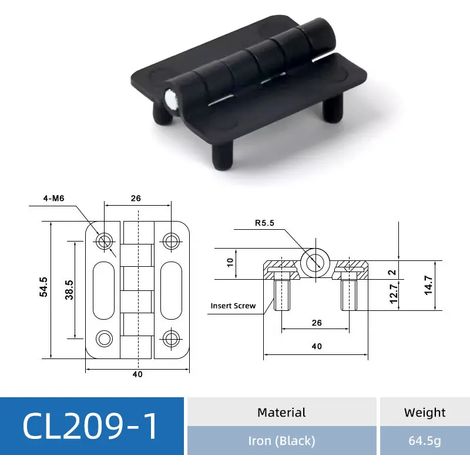 (CL209-1-HS) Charnière CL209 en acier inoxydable, charnière pour armoire industrielle, charnière pour armoire électrique en alliage de zinc (1/5)