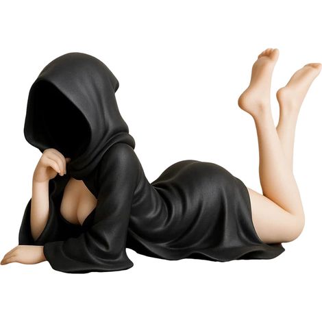 Statue - Figurine Resine Femme Robe Noire - Décoration Étagère Halloween - 18 x 10 x 5 cm - 300 g (1/5)
