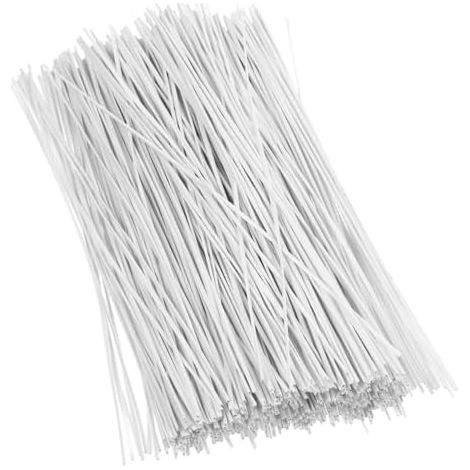 500 Pièces Attaches de Faisceau Câbles en Fil Fer Plastifié Blanc, Facile à Plier et Résistant, pour Organiser Jardin Lors Voyages - (1/5)
