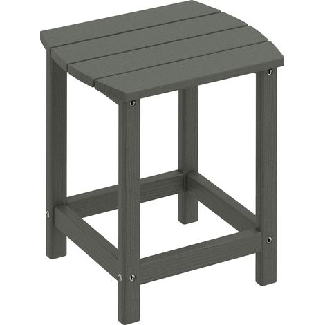 Beistelltisch aus HDPE für den Außenbereich, wetterfest, 48 x 37 x 46 cm, Grau