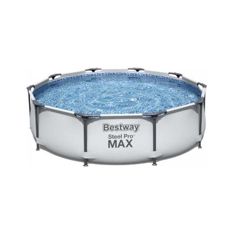 Bestway 56406 Steel Pro Frame Piscina Fuori Terra Rotonda 305x76 cm 4678 L Telaio Acciaio Antiruggine colore Blu (1/4)