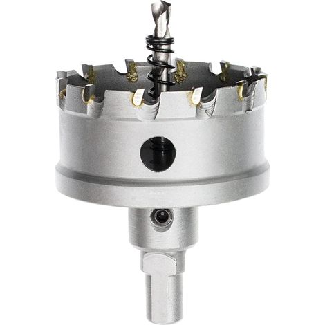 Foret de Scie Cloche en Métal, Coupeur de Trou de Dents en Carbure de Tungstène pour Tôle D'acier Inoxydable, Métal, Alliage, Fer, Bois (65mm) (1/5)