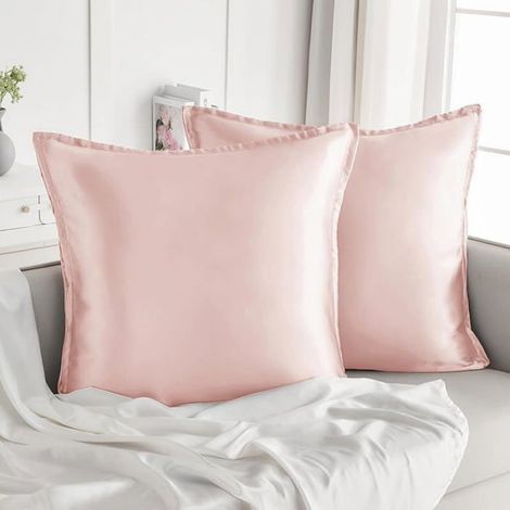 Taie D Oreiller - Satin Microfibre 60x60 Cm - Pour Cheveux Et Peau Sensitive - Lot De 2 (1/5)