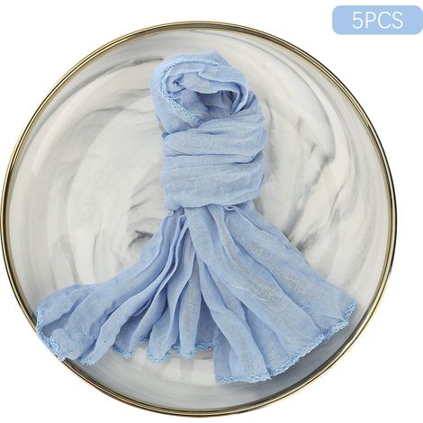 Servilletas lavables de poliéster estilo rústico – juego de 5 servilletas de cáñamo para bodas, cenas y eventos, 53 x 35 cm, azul (1/5)