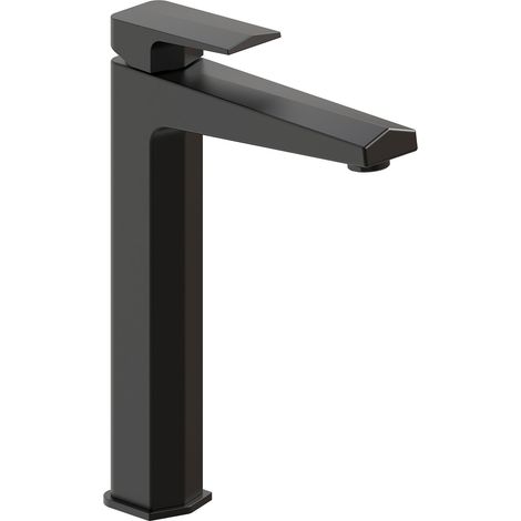 Signature Geo Tall Basin Mixer Tap Deck Mounted - Matt Black