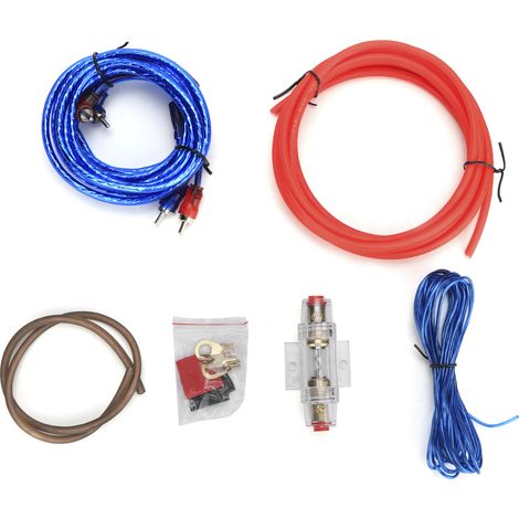 Kit de câbles d'amplificateur de puissance, Kit de voiture facile à utiliser pour caisson de basses, ensemble de fils audio en alliage de zinc pour la décoration