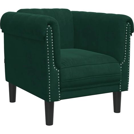 Fauteuil relax Fauteuil vert foncé velours (1/5)