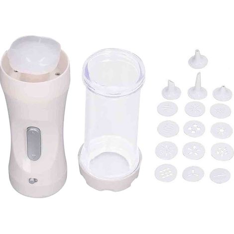Kit de fabrication de biscuits électriques avec presse électrique, 12 disques et 4 douilles à pâtisserie. Idéal pour les fêtes. (1/5)