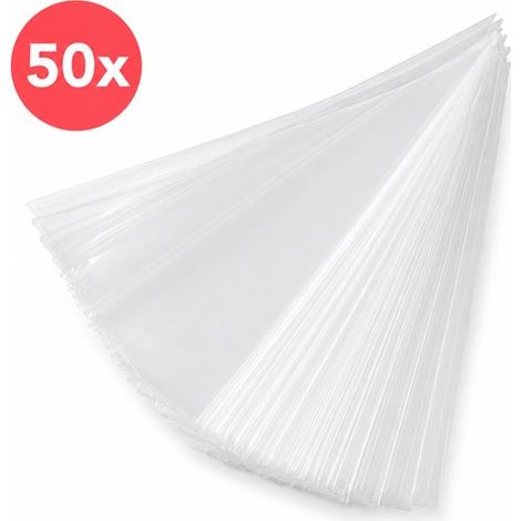 Sachets de distribution transparents en cellophane - 13 x 25 cm - Lot de 50 - Sachets pour fête d'enfants (1/5)