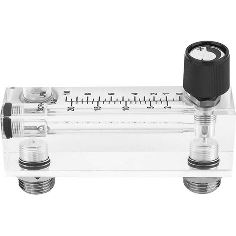 Débitmètre de gaz à panneau réglable LZM6T en acrylique PMMA, 1 à 10 l/min, filetage 1/4" BSP M181,5 (1/5)