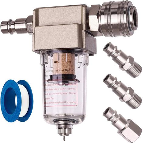OUYLAF Filtre Air Comprime Separateur Huile Eau Raccord Rapide BSP 1 4 Kit de Raccordement pour Compresseur (1/5)