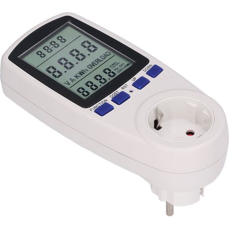 Compteur Énergie Numérique Moniteur Tension Courant Prise EU 230V Testeur Écran LCD Mesure Puissance Wattmètre Usage Domestique (1/5)