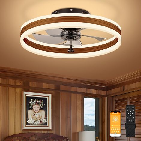 Ventilateur de plafond avec éclairage LED, 3000K, 6500K, 40 cm, télécommande, pour chambre, salon, cuisine ou bureau.-AquaForge (1/5)