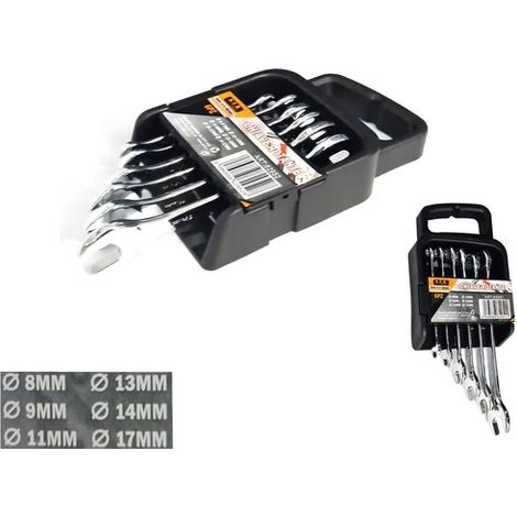 SET 6 PZ UTENSILI CHIAVI INGLESE COMBINATE MISURE 8 9 11 13 14 17MM FISSE STELLA