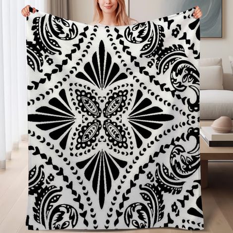 Couverture de lit en polaire, jeté doux et chaud de printemps, légère et luxueuse en microfibre de polyester, décoration intérieure, ajout parfait à la décoration intérieure, excellent cadeau pour hom (1/4)