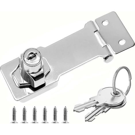 Cadenas à moraillon, verrou de tiroir, verrou à clé pour armoire et casier, cadenas à moraillon, boucle de cadenas (10 cm)