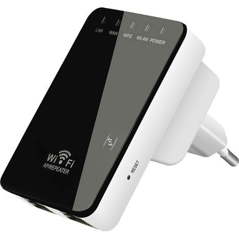 Ripetitore Wi-Fi, estensore di segnale Wi-Fi, Wi-Fi a 300 Mbps a 2,4 GHz, elimina le zone d'ombra, antenna integrata, 2 porte Ethernet, WPS (1/5)