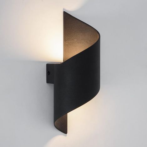 Applique murale LED, aluminium, noir (1/5)