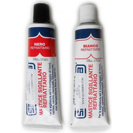 Mastice sigillante refrattario 50ml per temperature massime di 1200°c, colori bianco