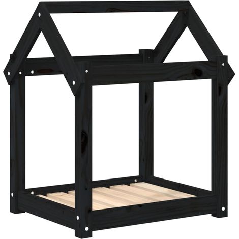 Lit pour chien panier canapé confortable 61 x 50 x 70 cm bois de pin solide noir