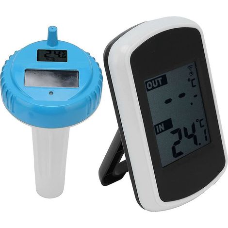 Leicht ablesbares, schwimmendes Poolthermometer, kabelloses Wasserthermometer mit Solarenergie für Schwimmbäder (1/5)