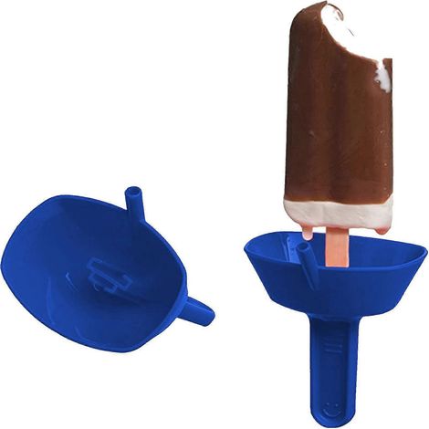 Tropffreier Eisbecherhalter, kleckerfreier Halter für gefrorene Leckereien mit Strohhalm für Kinder-blue (1/5)