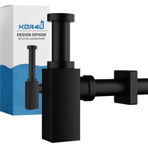 kör4u Design Siphon 1 1/4"x32mm eckig schwarz matt (1/5)