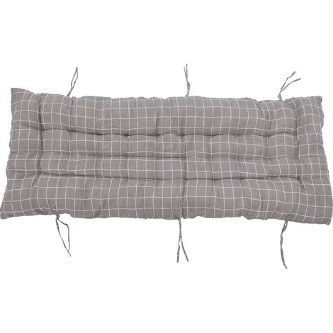Grey Plaid Beach Lounger Mat 110cm W x 40cm D x 8cm H (1/5)