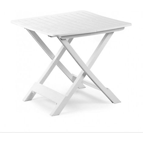 TrAdE Shop Traesio - Tavolo Pieghevole Bianco In Polietilene 79x72x70cm Tavolino Giardino Campeggio 012140 - (1/5)
