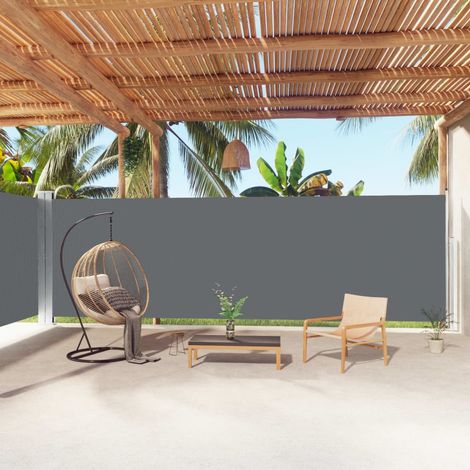 Toldo lateral retráctil gris antracita 200x1000 cm vidaXL