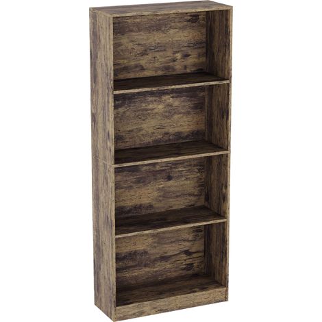 Cambridge 4 Tier Large Bookcase, Dark Wood (1/5)