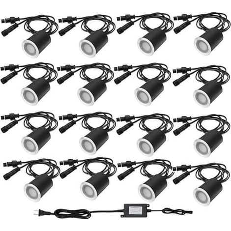 Spot encastrable exterieur 16 kits d'éclairage principal de plate-forme de LED φ32mm IP67 imperméabilisent la basse tension 12V - Lumière chaude (SKU produit : 95197323 SKU Offre : lehuamwj260) (1/4)