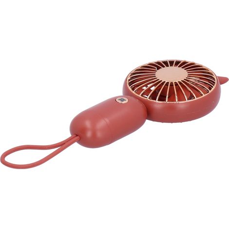Mini ventilateur portable à trois vitesses réglables, rechargeable par USB, petit, silencieux et mignon pour les étudiants (9066C, bordeaux). (1/5)
