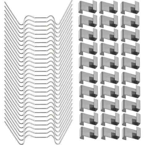 100 stainless steel fastening clips for greenhouse glass (including 50 W-wire clips for greenhouse glazing and 50 Z-overlap clips for greenhouse glazing) (1/5)