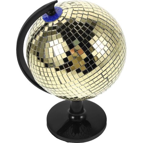 Boule disco dorée rotative, globe miroir réfléchissant pour la décoration de la maison, du bureau, des événements et des fêtes. Boule miroir réfléchissante avec effet de lumière. (1/5)
