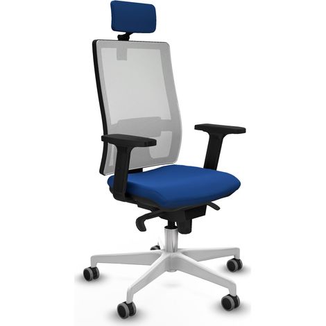 Horna sincro malla blanca similpiel azul brazos 2D base blanca cabecero 2D ruedas 65mm engomadas (1/5)