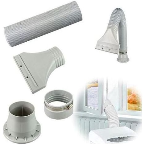 Kit Fenetre Pour Climatiseur Mobile,Tuyau D'éVacuation D'Air Pour Climatiseur, DiamèTre 105 Mm, Longueur RéGlable De 0,7 à 1,7 M,Pour Climatiseurs,Hottes De Cuisine (1/5)