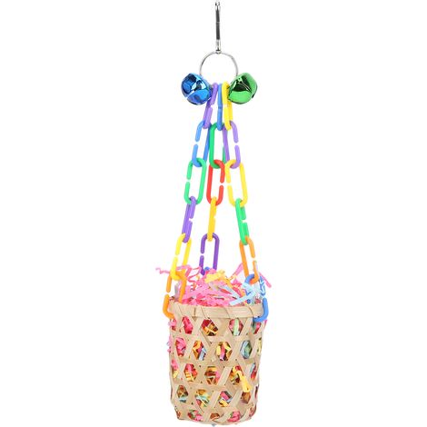 Jouets à mâcher pour oiseaux, panier de broyage coloré suspendu pour perroquets (1/5)