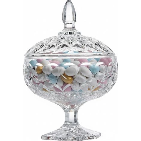 Bocal à bonbons en verre avec couvercle bonbonnière élégant pour chocolats, levée décorative, diamante, pour confettis, bijoux, design vintage pour maison, événements de mariage (1/5)