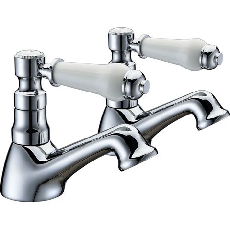 Signature Hampstead Basin Taps Pair Pillar Mounted - Chrome (1/2)