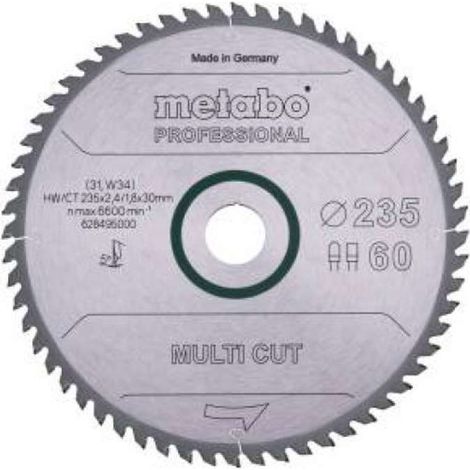 Metabo - Disco de sierra, 235x30 mm, 60 dientes 628495000
