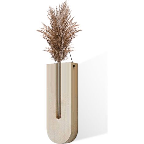 Vase Murale en Bois Modern Farmhouse Décor Plantier pour Entrée Couloir Chambre Jaune Lavande Éco-responsible Jardinage d'Intérieur (1/3)
