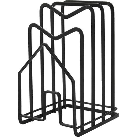 Support pour planches à découper, organisateur, support de rangement pour casseroles et couvercles, à poser sur le plan de travail de la cuisine. (1/5)